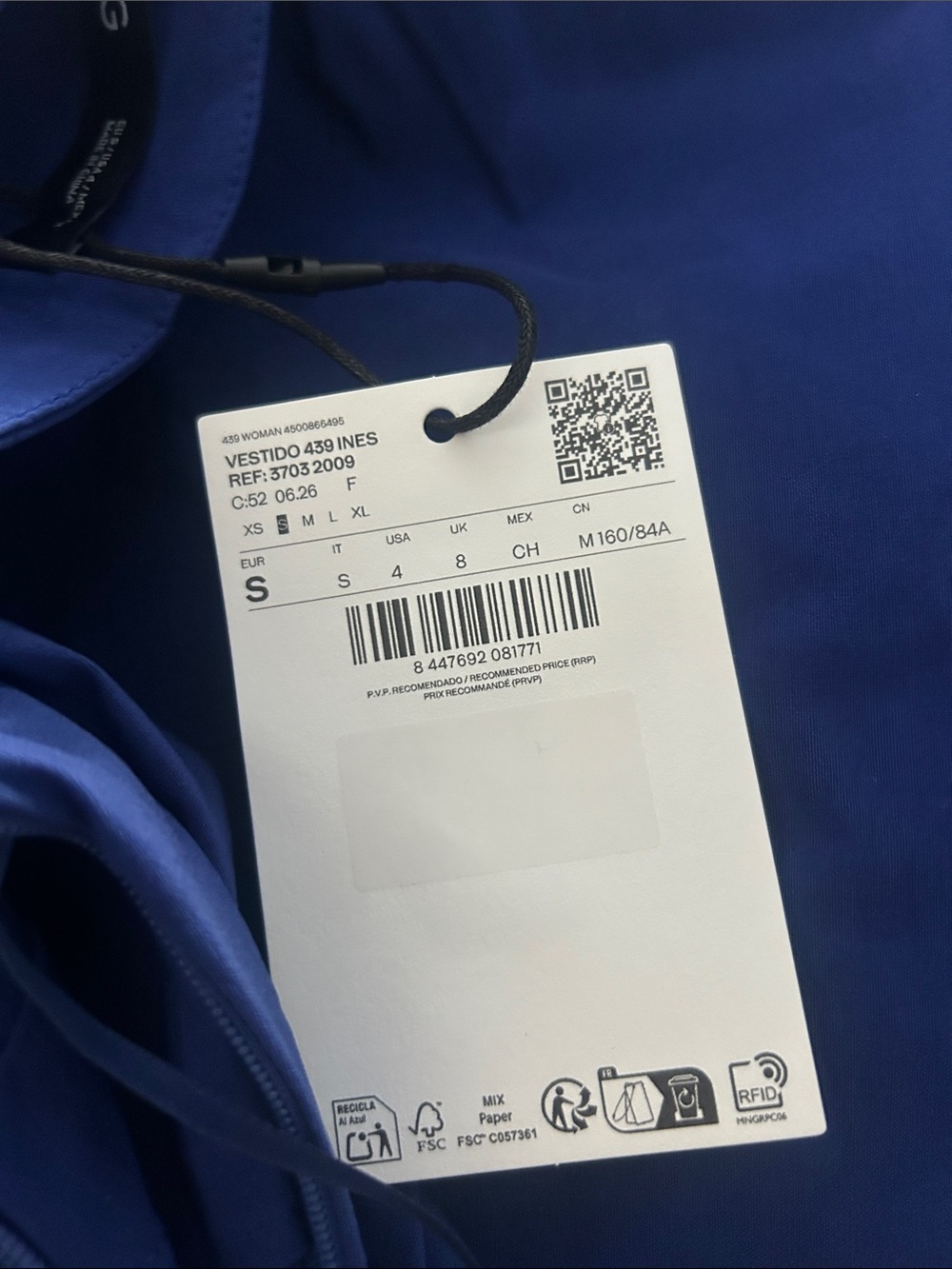NWT (size 2) MANGO DRESS WITH ASYMMETRICAL NECKLINE AND KNOT DETAIL - Picture 10 of 10